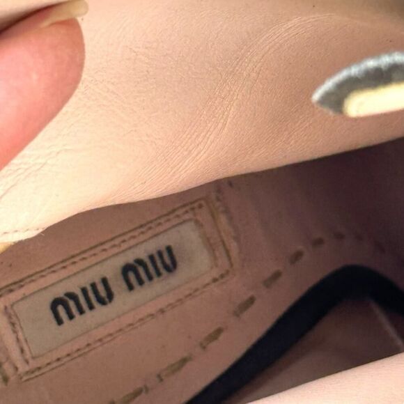 Miu Miu Booties Lace Up Suede Leather Ankle Boots Block High Heel Round Toe 39 - Picture 14 of 16